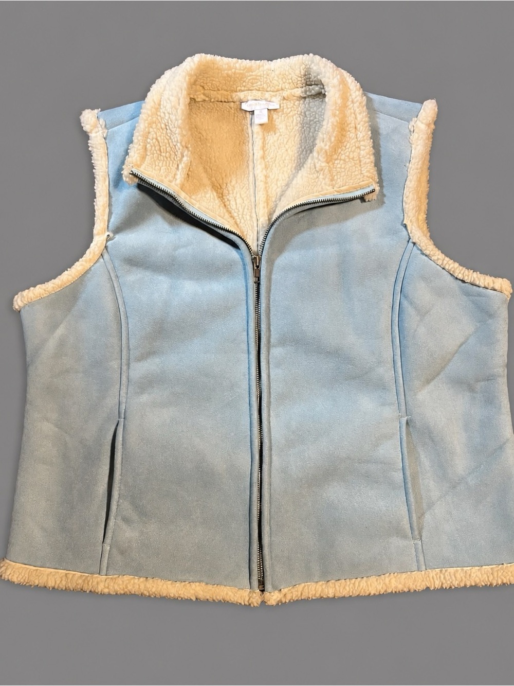 Cozy Light Blue Sherpa-Lined Vest